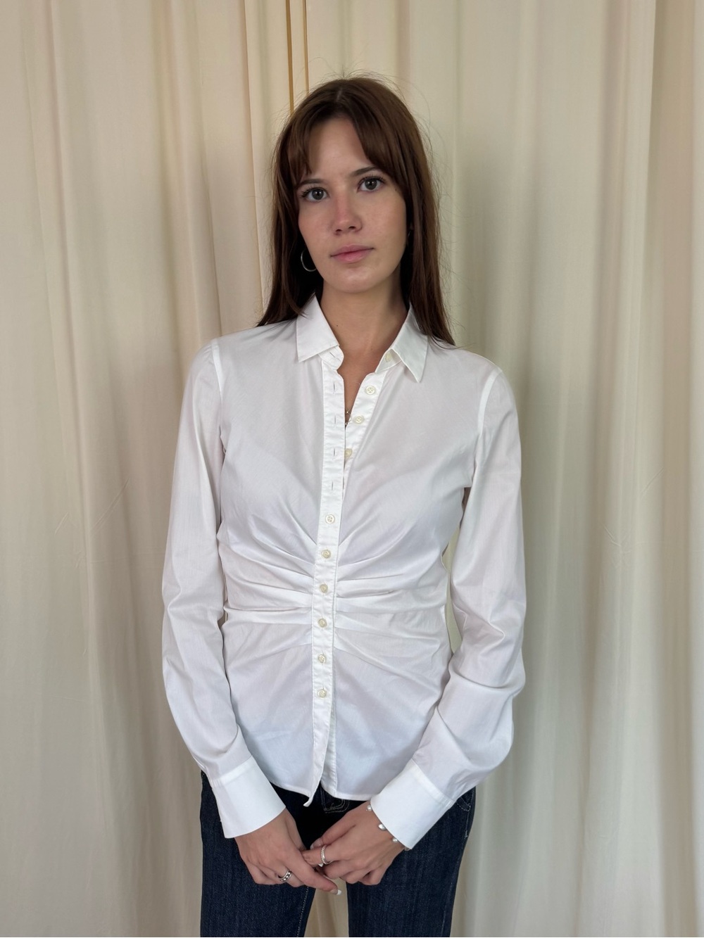 Ruched dress shirt